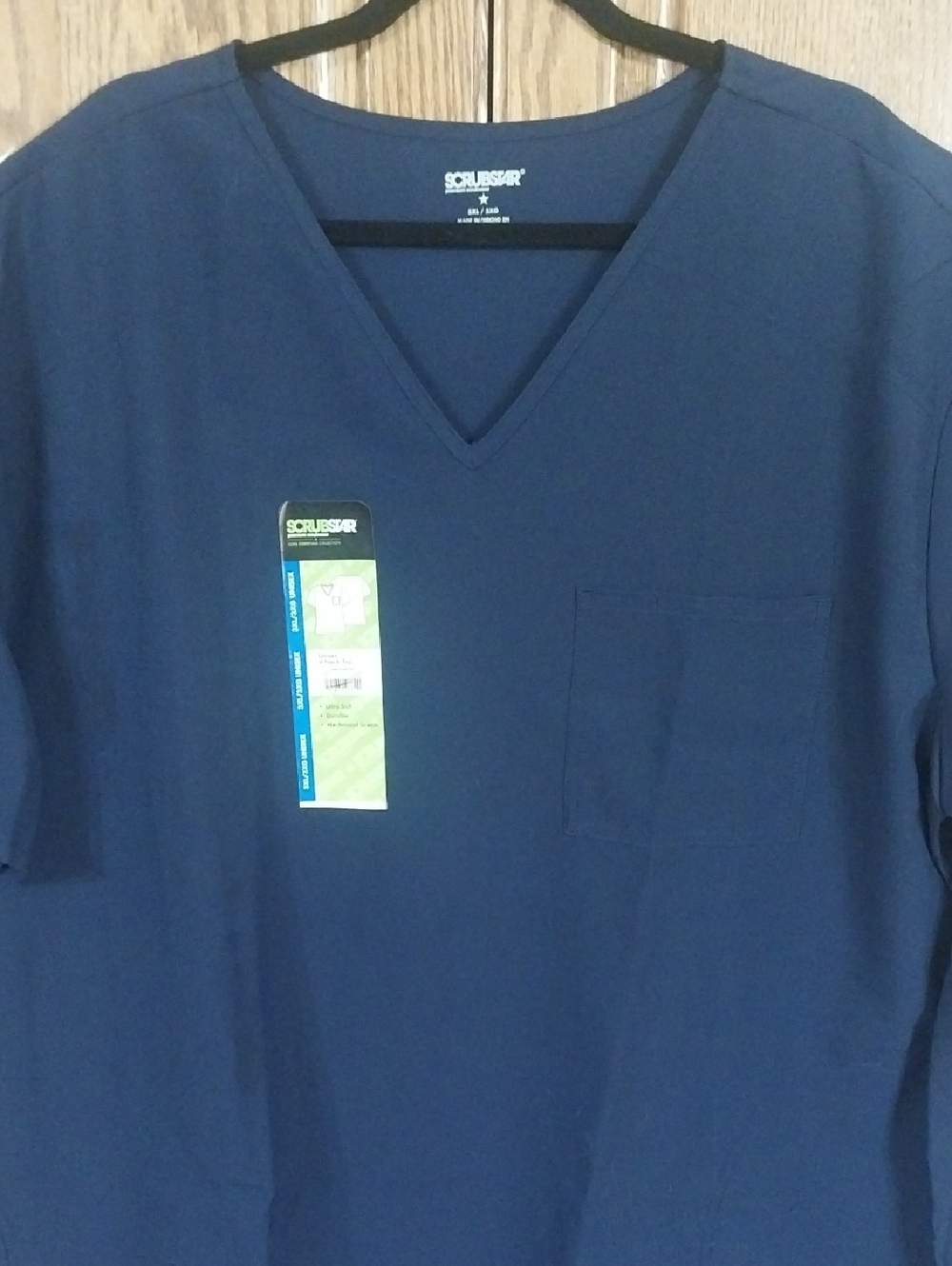 Scrubstar NWT Unisex Core Essentials V-Neck Scrub Top Size 3XL Indigo Workwear